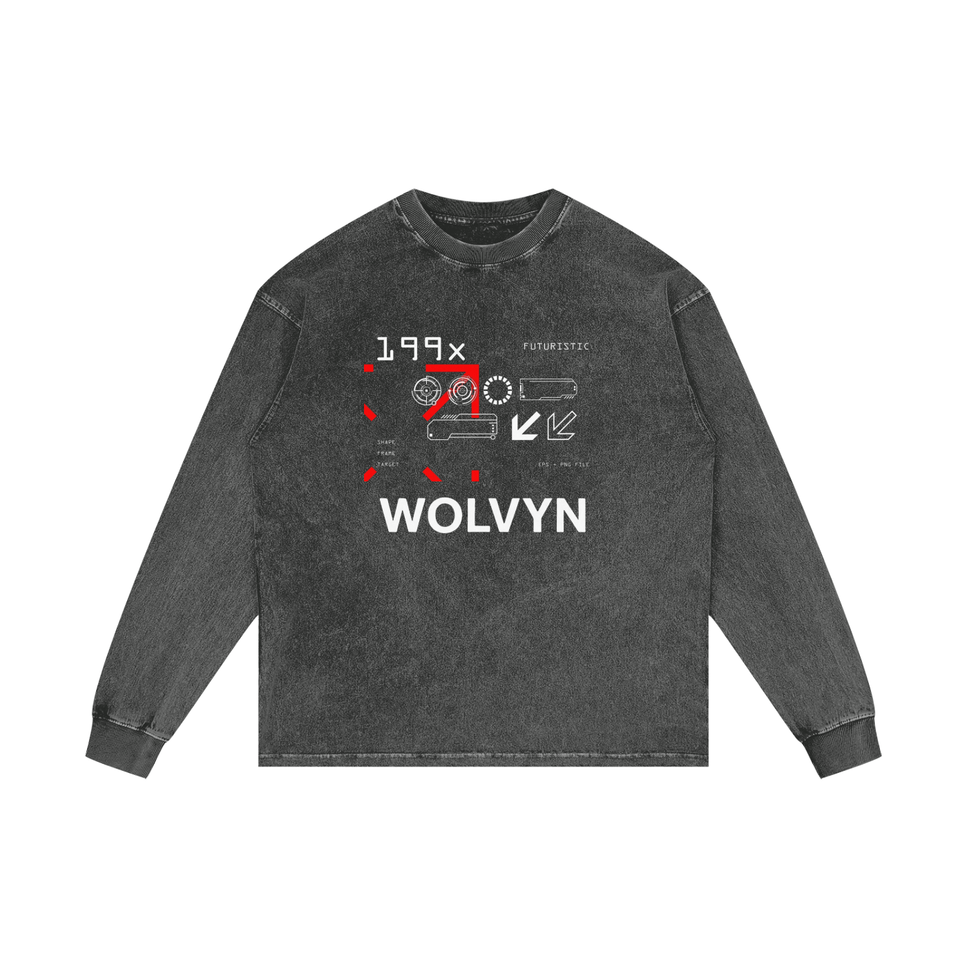 Acid Wash Oversize Long Sleeve T-Shirt - Wolvyn Apparel