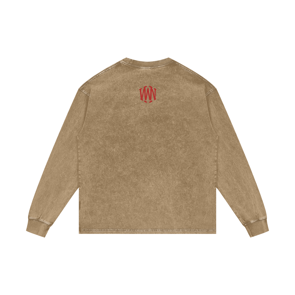 Acid Wash Oversize Long Sleeve T-Shirt - Wolvyn Apparel