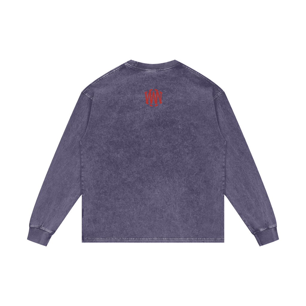 Acid Wash Oversize Long Sleeve T-Shirt - Wolvyn Apparel
