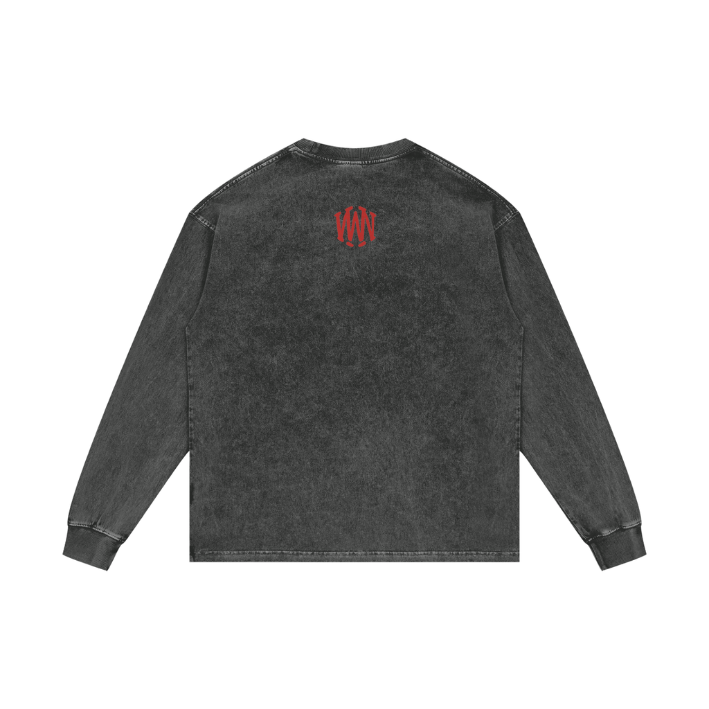 Acid Wash Oversize Long Sleeve T-Shirt - Wolvyn Apparel