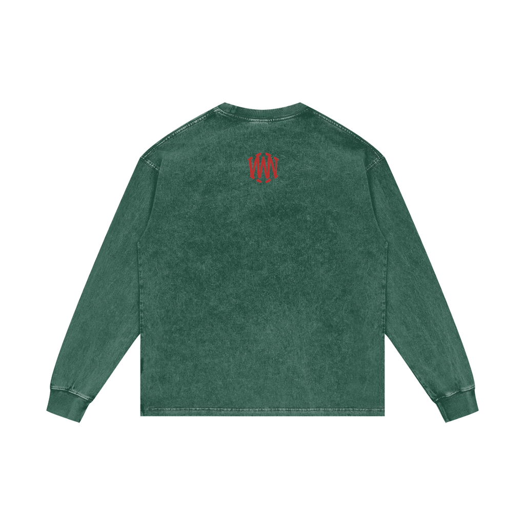 Acid Wash Oversize Long Sleeve T-Shirt - Wolvyn Apparel