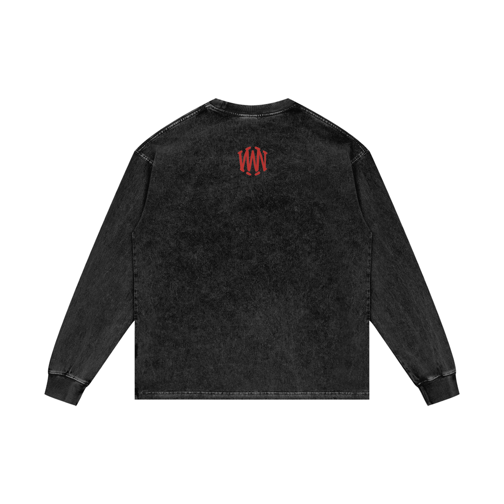 Acid Wash Oversize Long Sleeve T-Shirt - Wolvyn Apparel