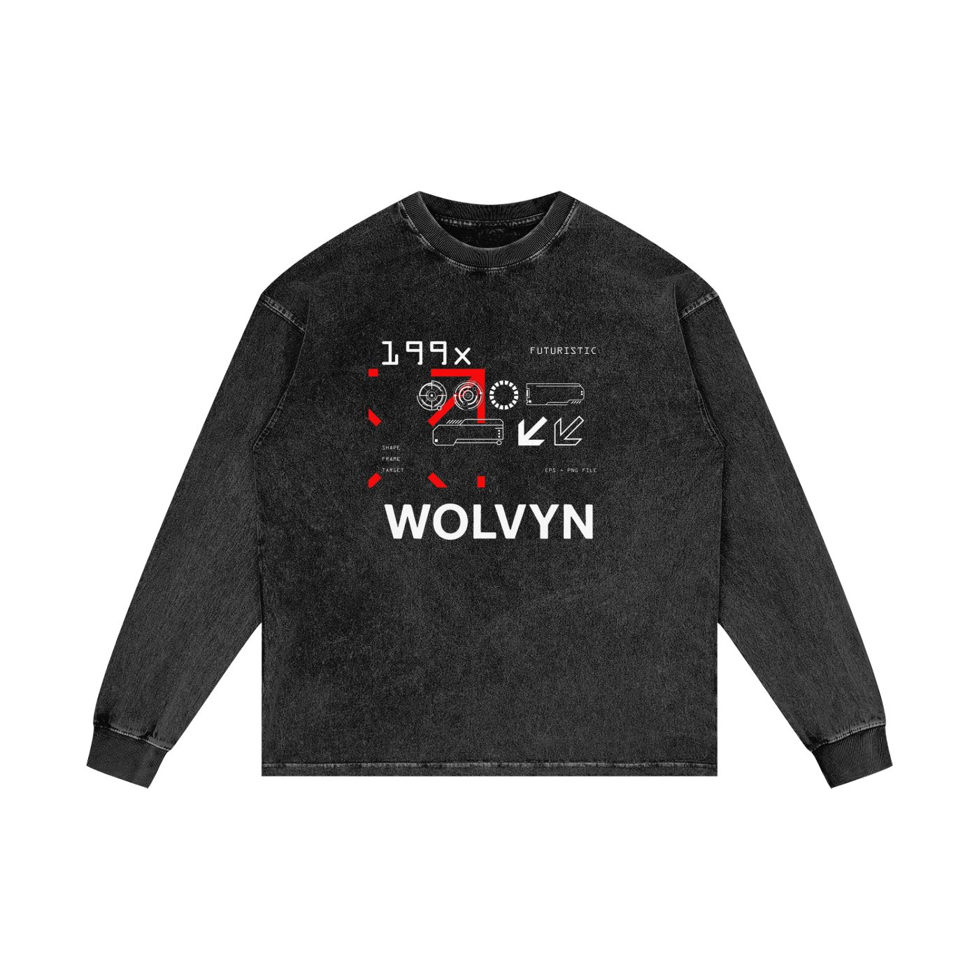 Acid Wash Oversize Long Sleeve T-Shirt - Wolvyn Apparel