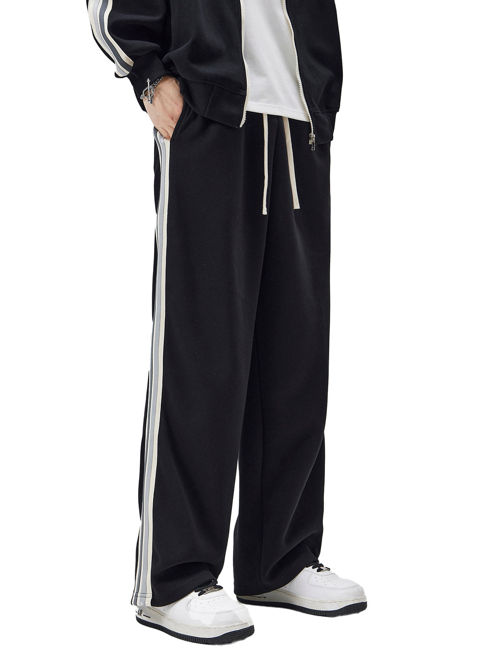 Contrast Side - Stripe Straight - Leg Pants - Wolvyn Apparel