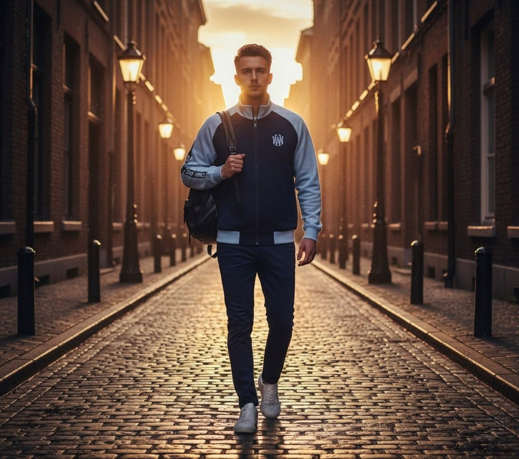 Contrast Trim Stand Collar Jacket - Wolvyn Apparel