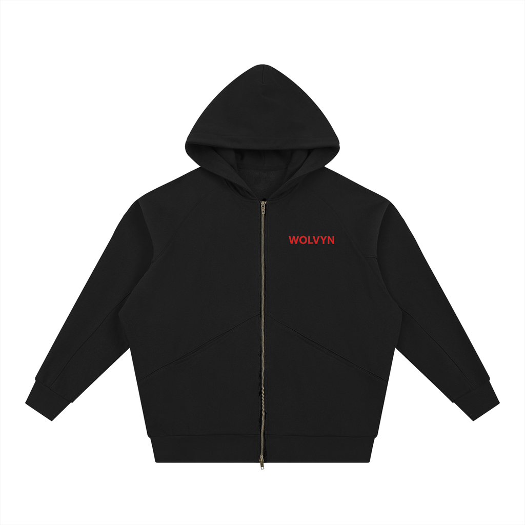 Dolman Sleeve Zip - Through Fleece Hoodie - Wolvyn Apparel