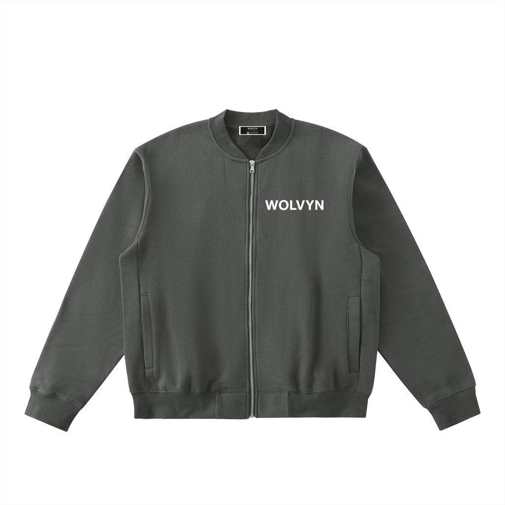 Essential Zip - Up Fleeced Varsity Jacket - Wolvyn Apparel