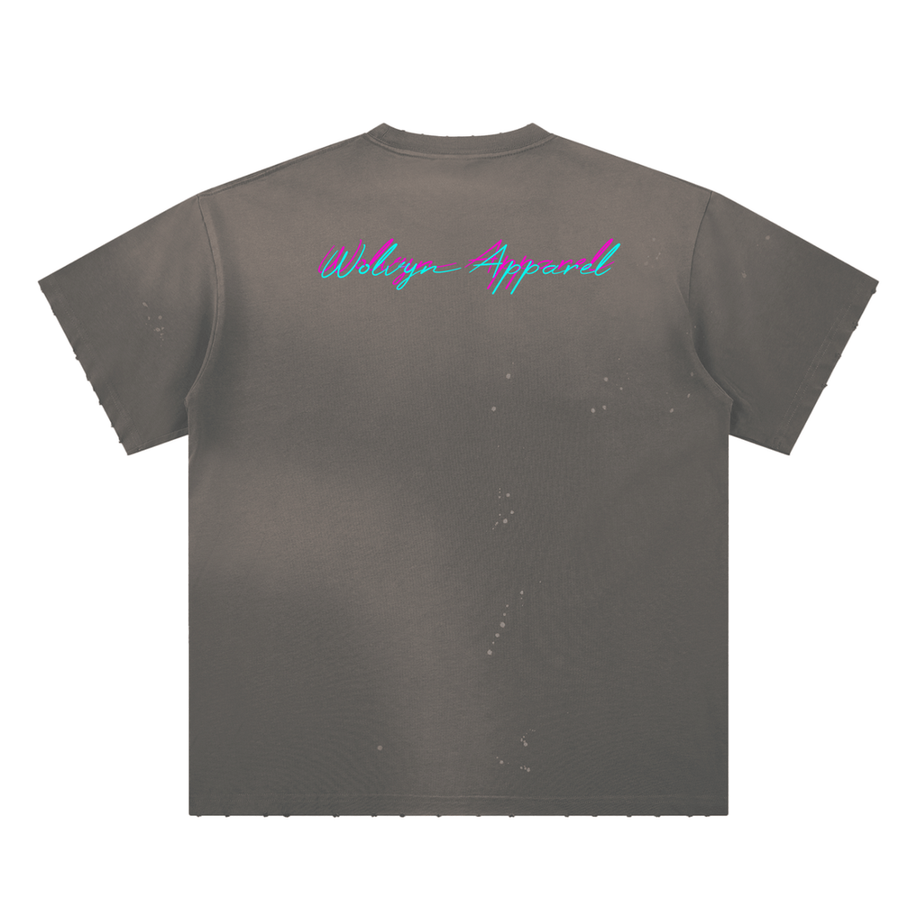 Hand - Frayed Sunfade Paint Splatter T-Shirt - Wolvyn Apparel