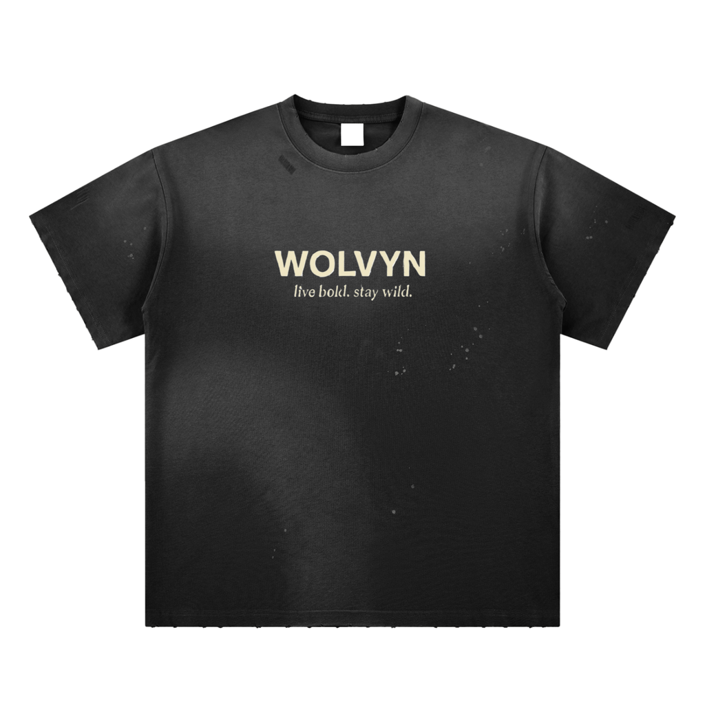 Hand - Frayed Sunfade Paint Splatter T-Shirt - Wolvyn Apparel