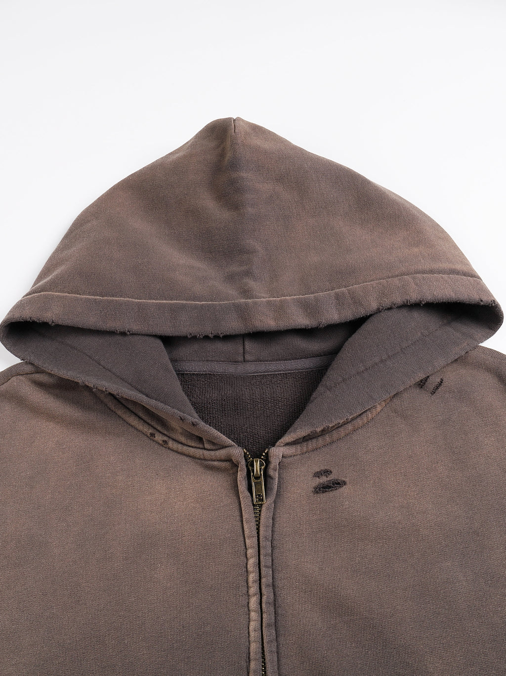 Hand - Frayed Sunfade Zip Hoodie - Wolvyn Apparel