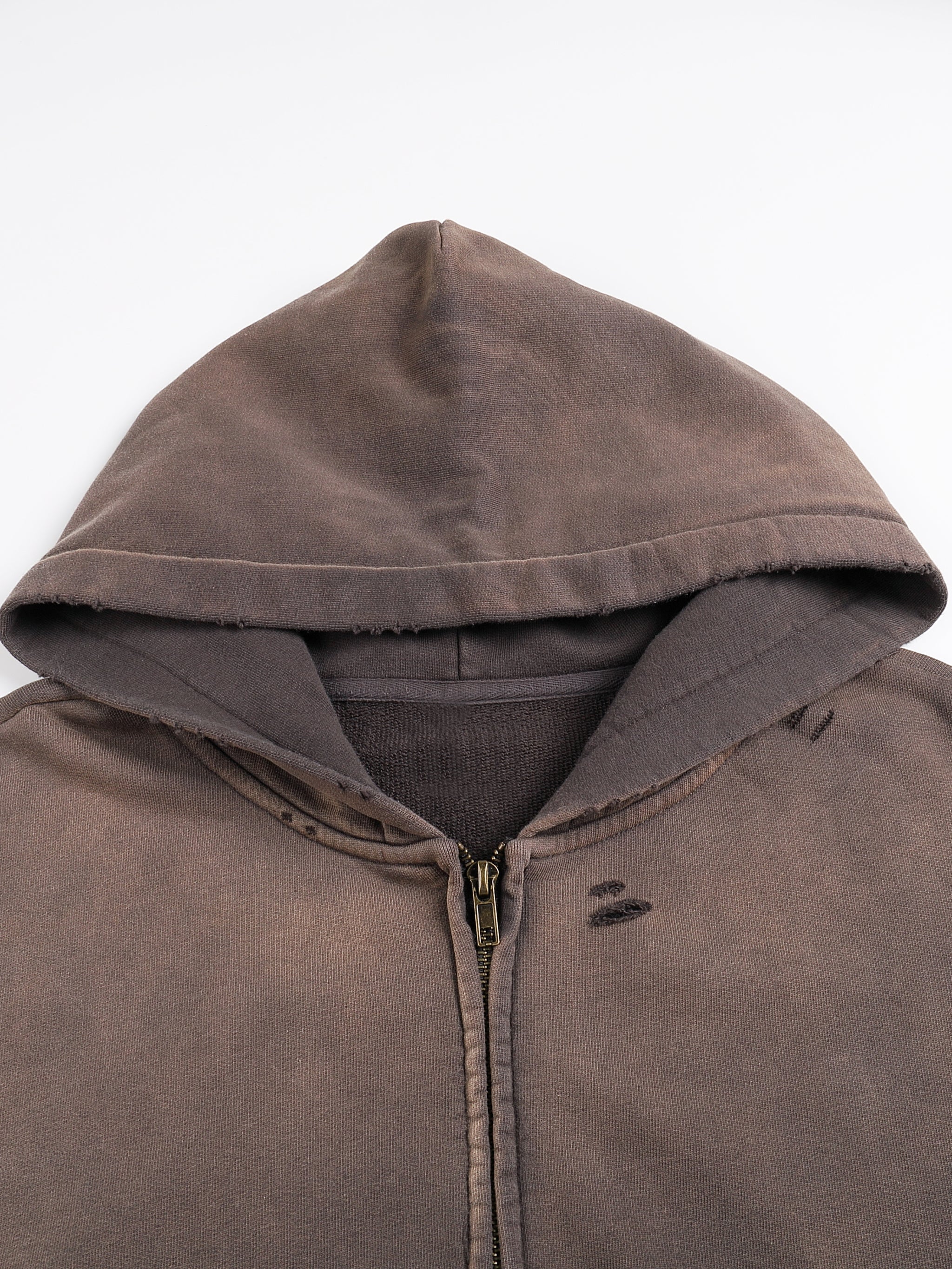 Hand - Frayed Sunfade Zip Hoodie - Wolvyn Apparel