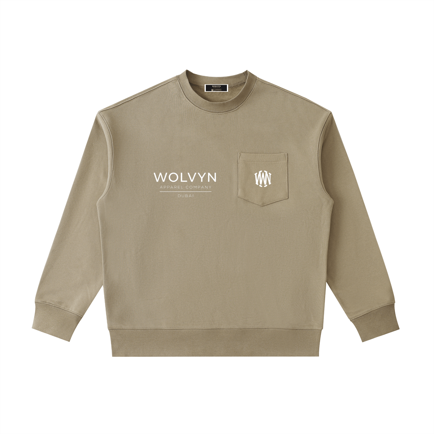 Heavyweight Patch Pocket Crewneck Sweatshirt - Wolvyn Apparel