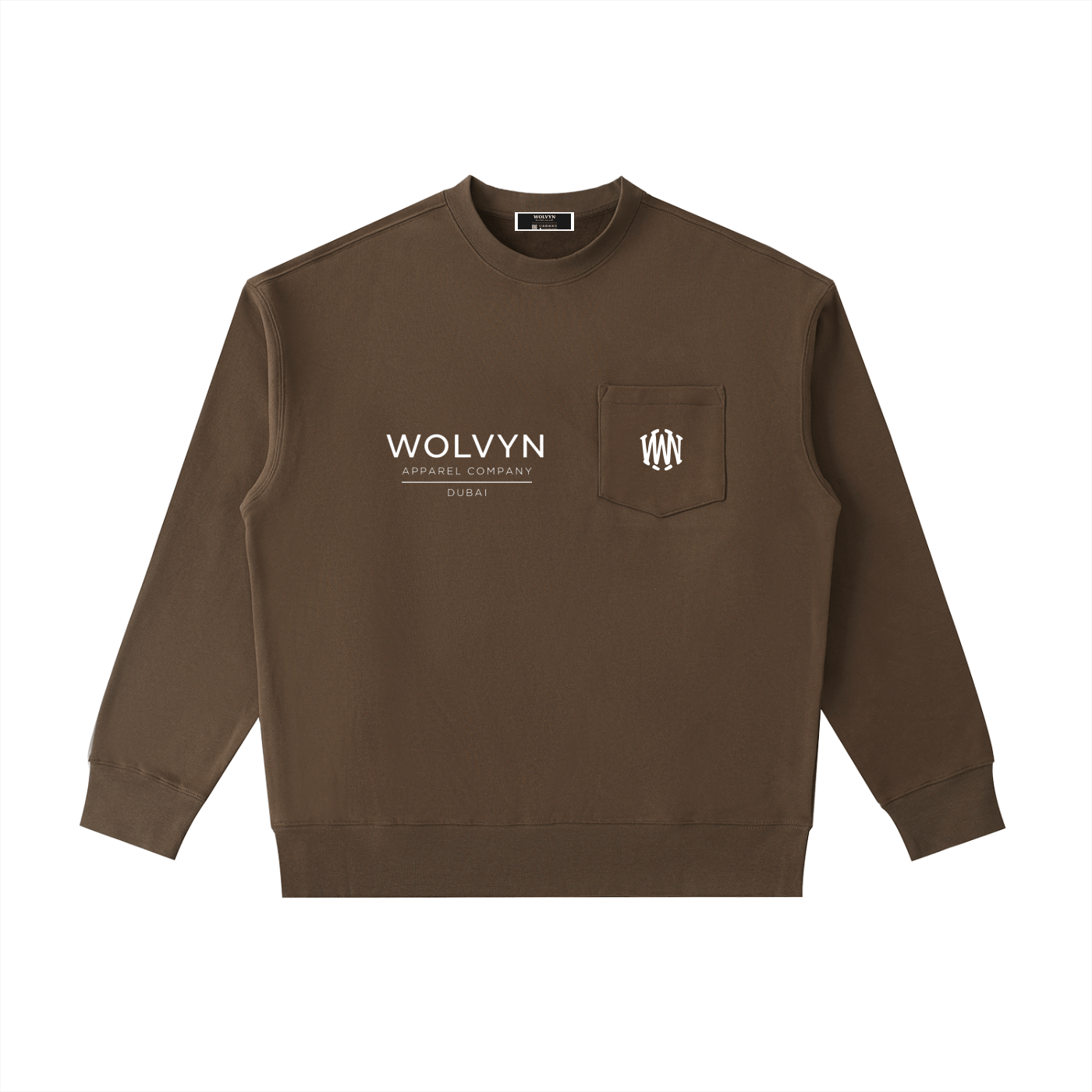 Heavyweight Patch Pocket Crewneck Sweatshirt - Wolvyn Apparel