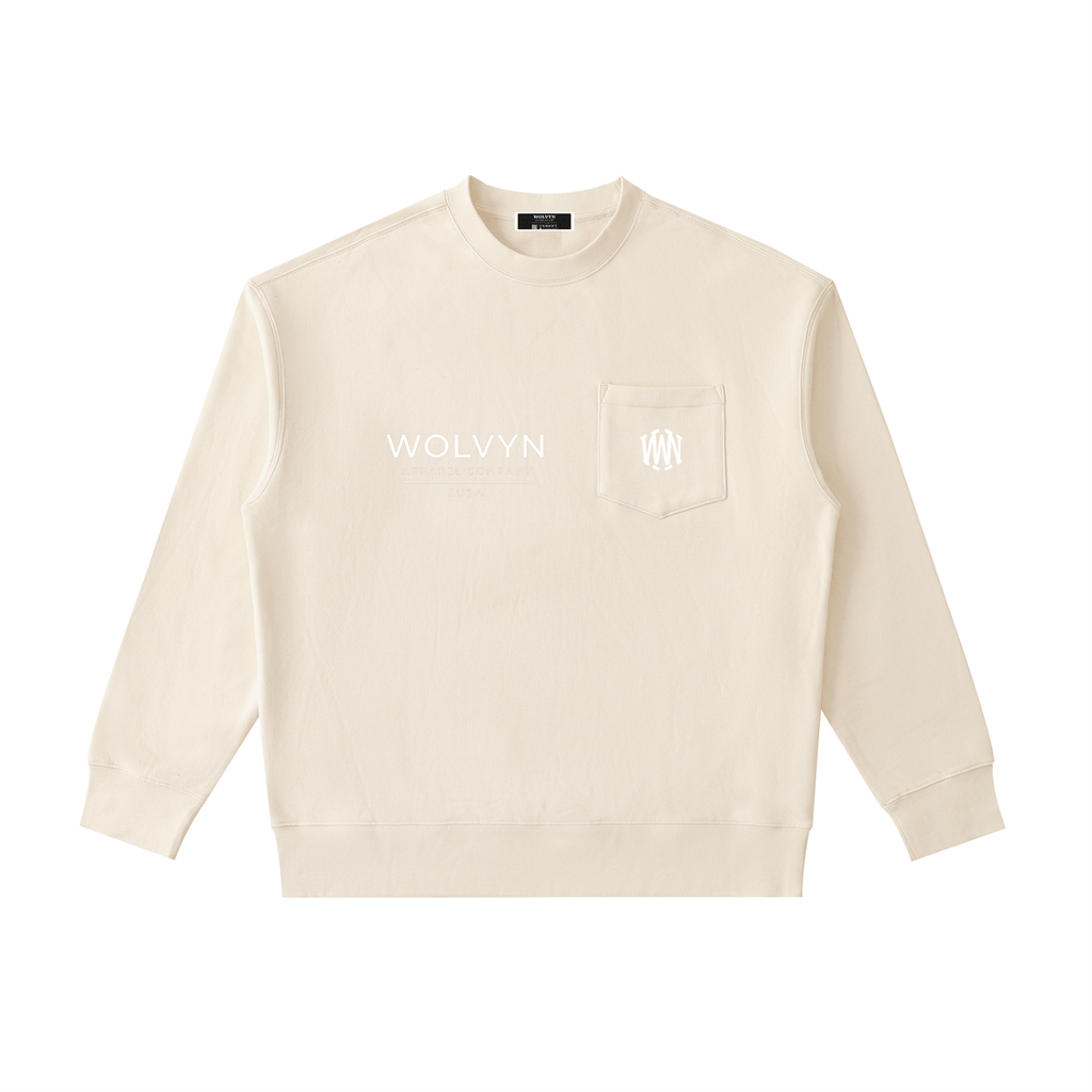 Heavyweight Patch Pocket Crewneck Sweatshirt - Wolvyn Apparel