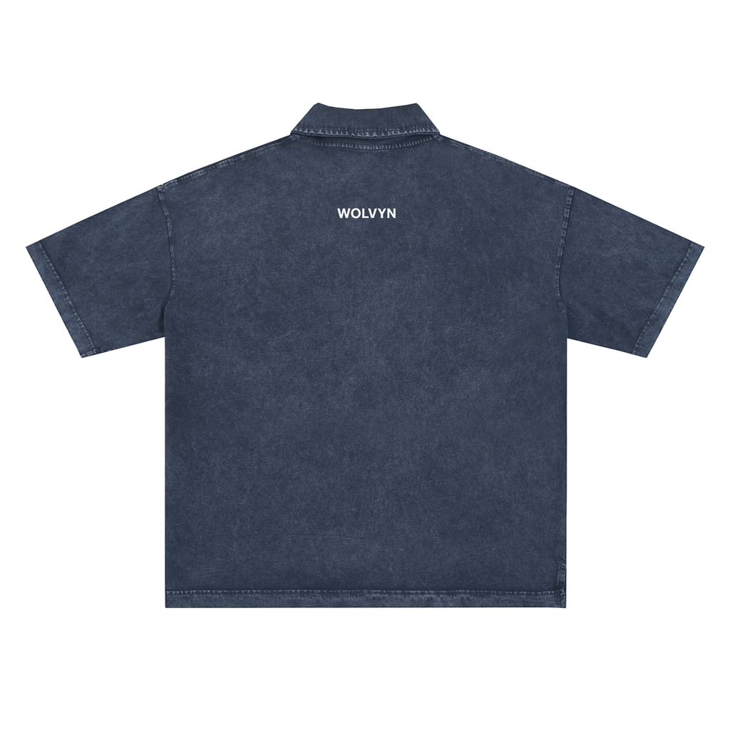 Heavyweight Snow - Washed Polo T-Shirt - Wolvyn Apparel