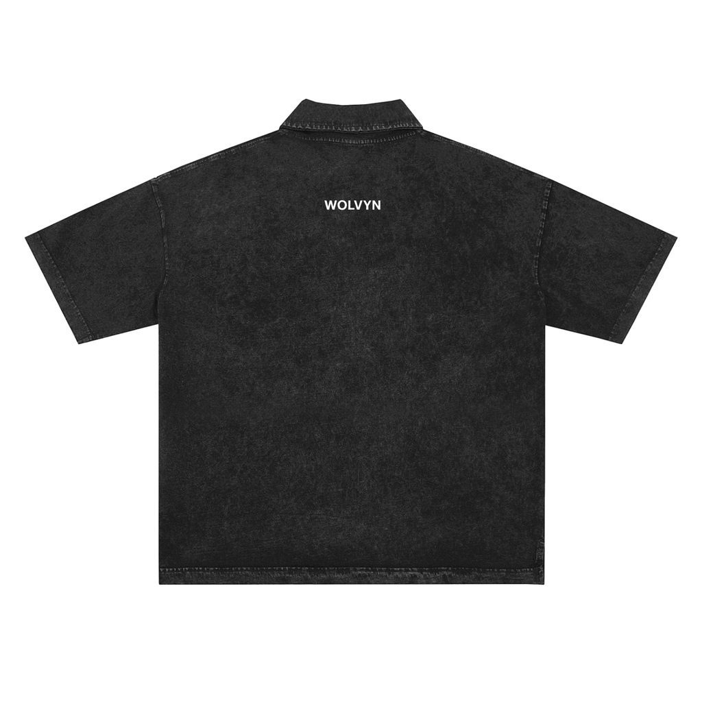 Heavyweight Snow - Washed Polo T-Shirt - Wolvyn Apparel