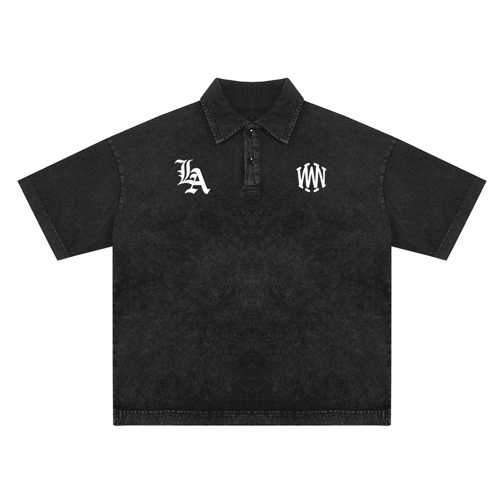 Heavyweight Snow - Washed Polo T-Shirt - Wolvyn Apparel