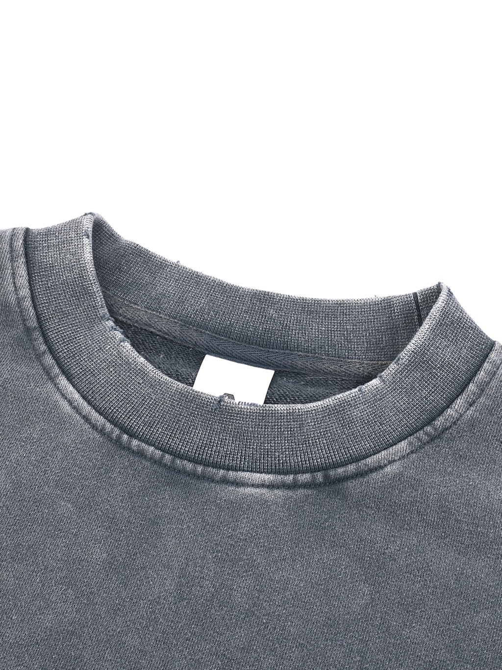 Wolvyn Snow Washed Raw Edge Cropped Sweatshirt