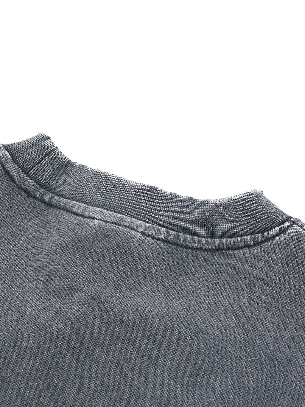 Wolvyn Snow Washed Raw Edge Cropped Sweatshirt