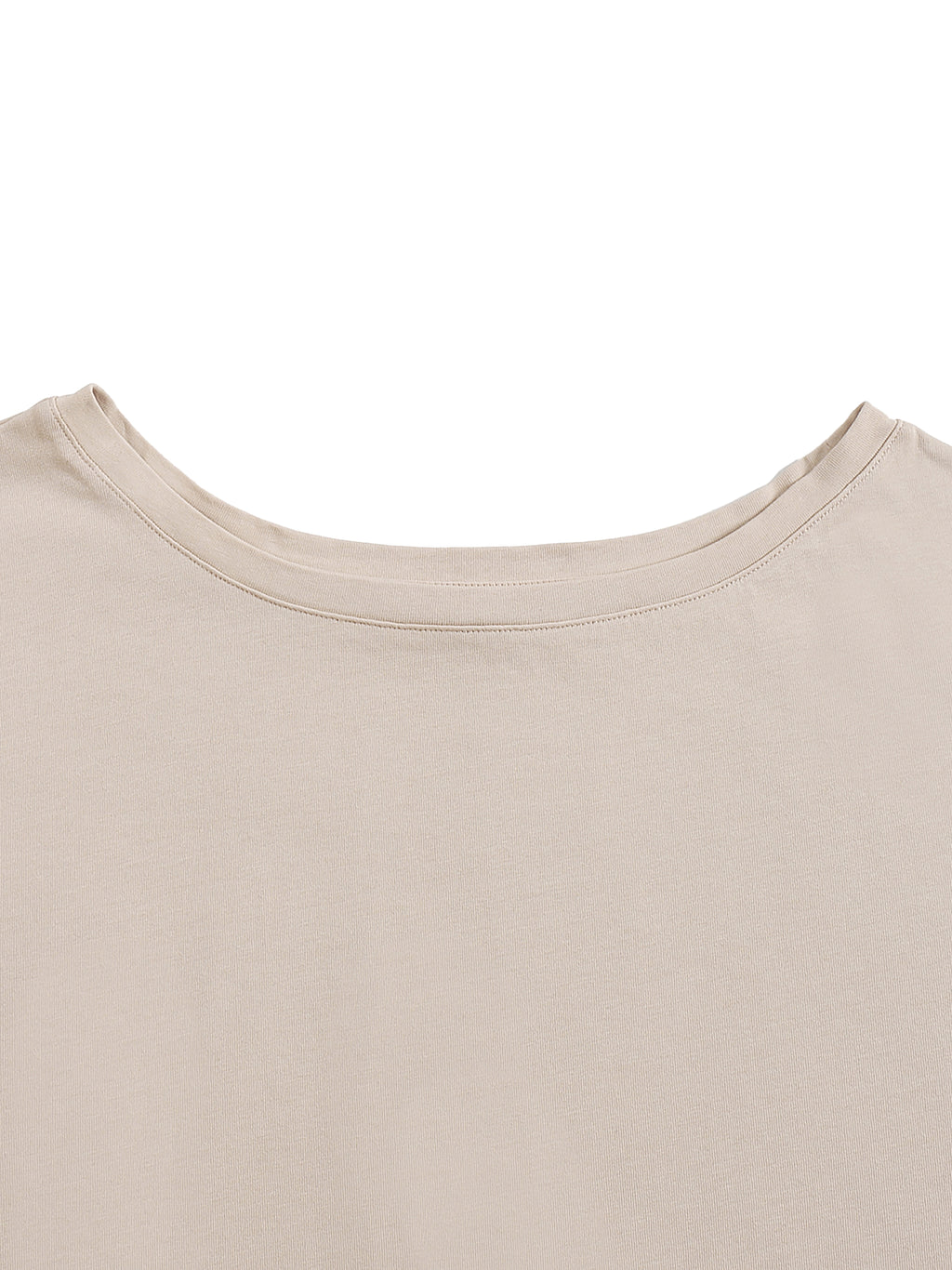 Wolvyn Small Type Asymmetric Shoulder Oversized Cotton T-Shirt