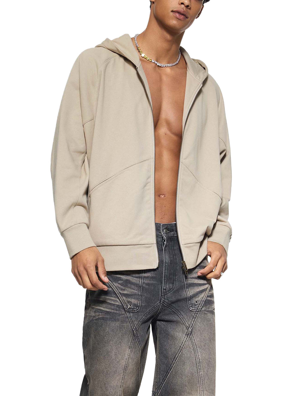 Wolvyn Cotton Blend Dolman Zip Hoodie