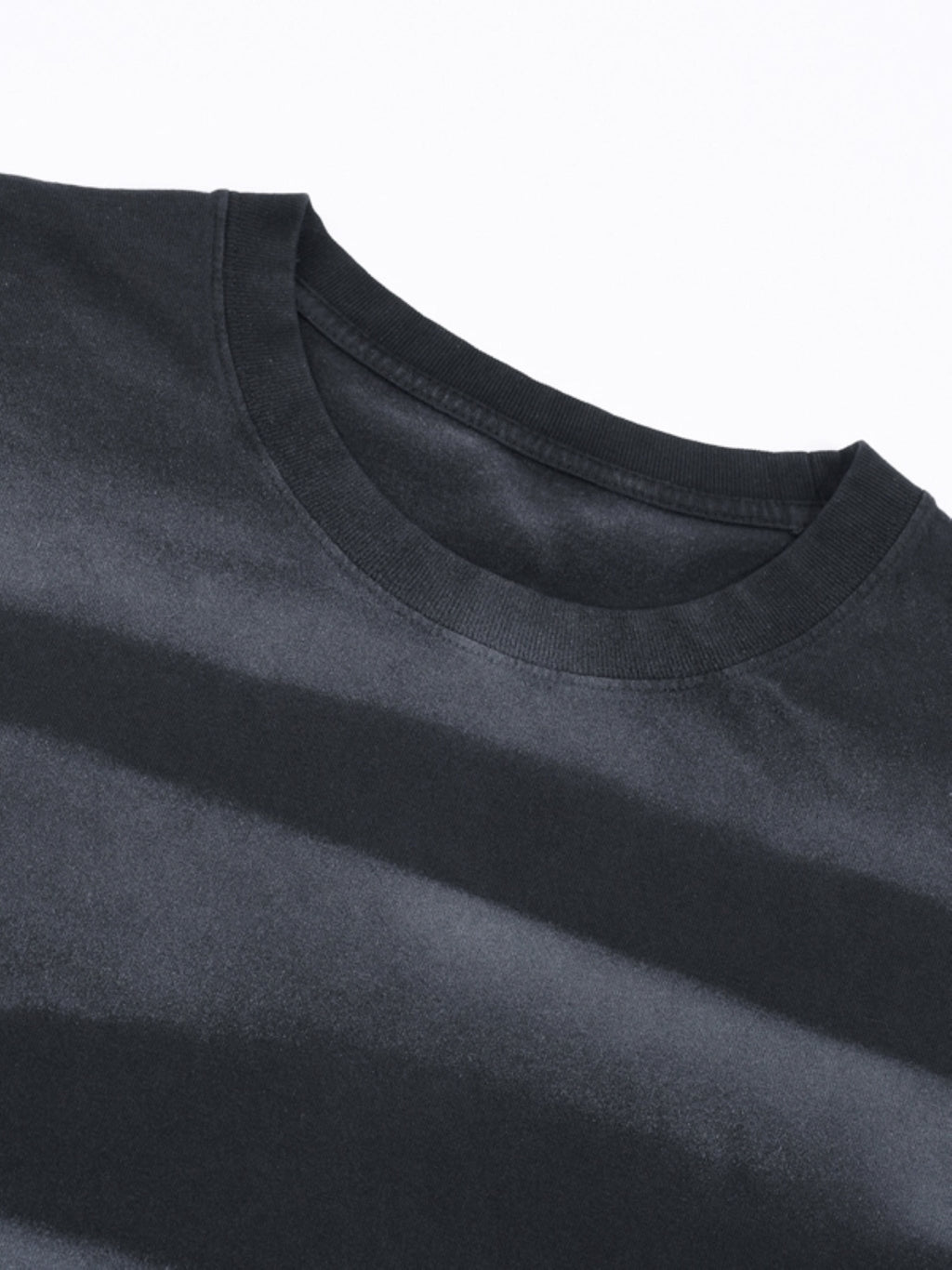 Irregular Stripe Frayed Edge T-Shirt - Wolvyn Apparel