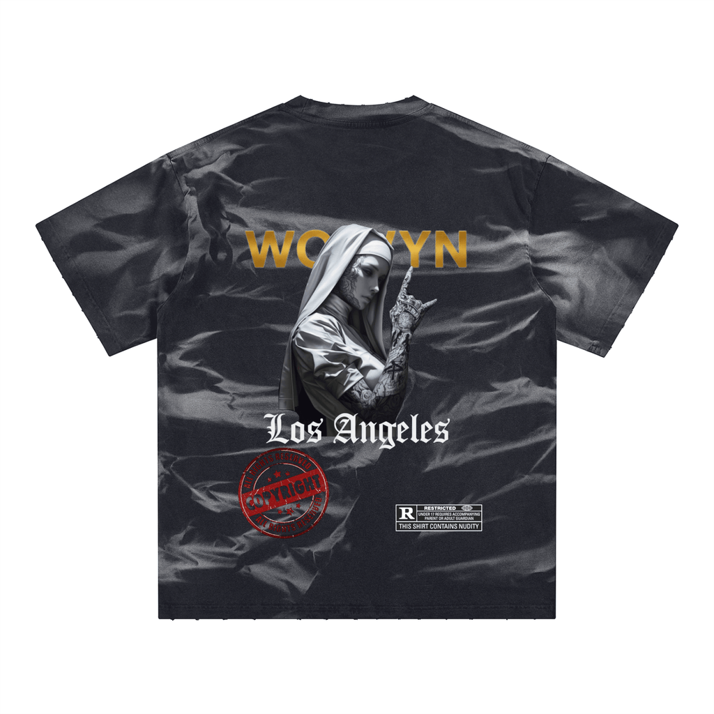 Irregular Stripe Frayed Edge T-Shirt - Wolvyn Apparel