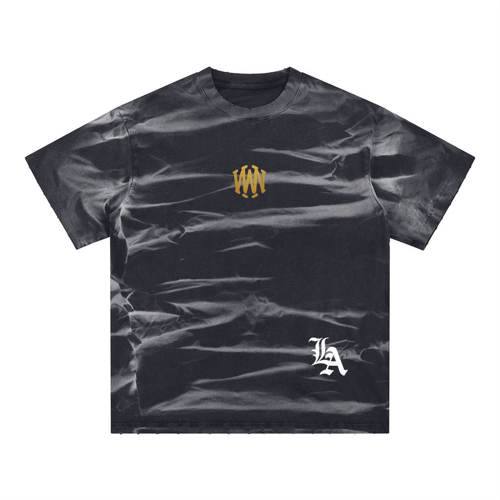 Irregular Stripe Frayed Edge T-Shirt - Wolvyn Apparel