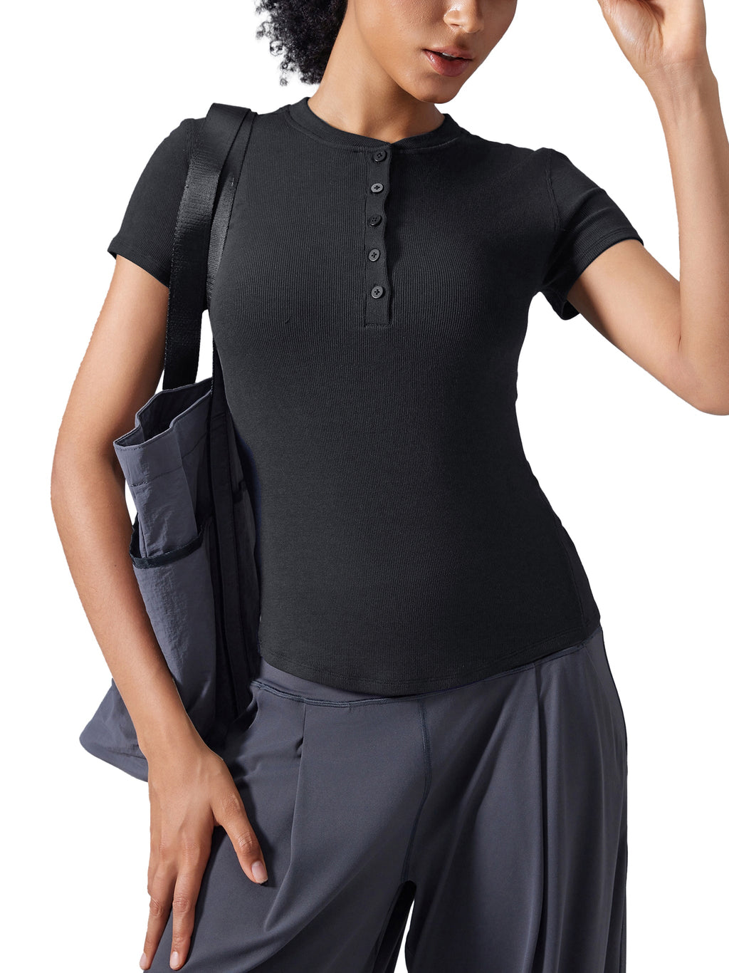 Modal Bodycon Henley Tee - Wolvyn Apparel
