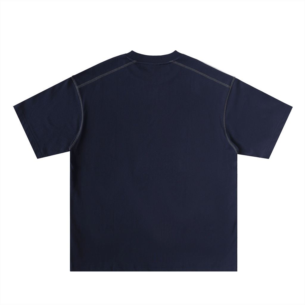 Oversized Contrast - Stitched Cotton Tee - Wolvyn Apparel