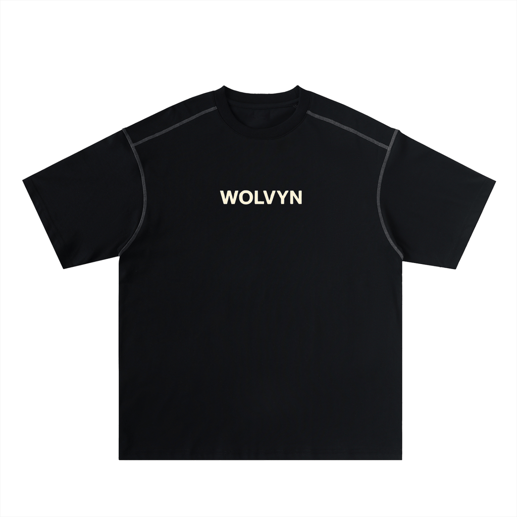 Oversized Contrast - Stitched Cotton Tee - Wolvyn Apparel