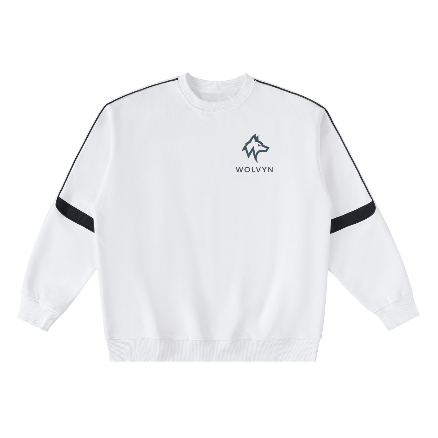 Oversized Crewneck Taped Sweatshirt - Wolvyn Apparel