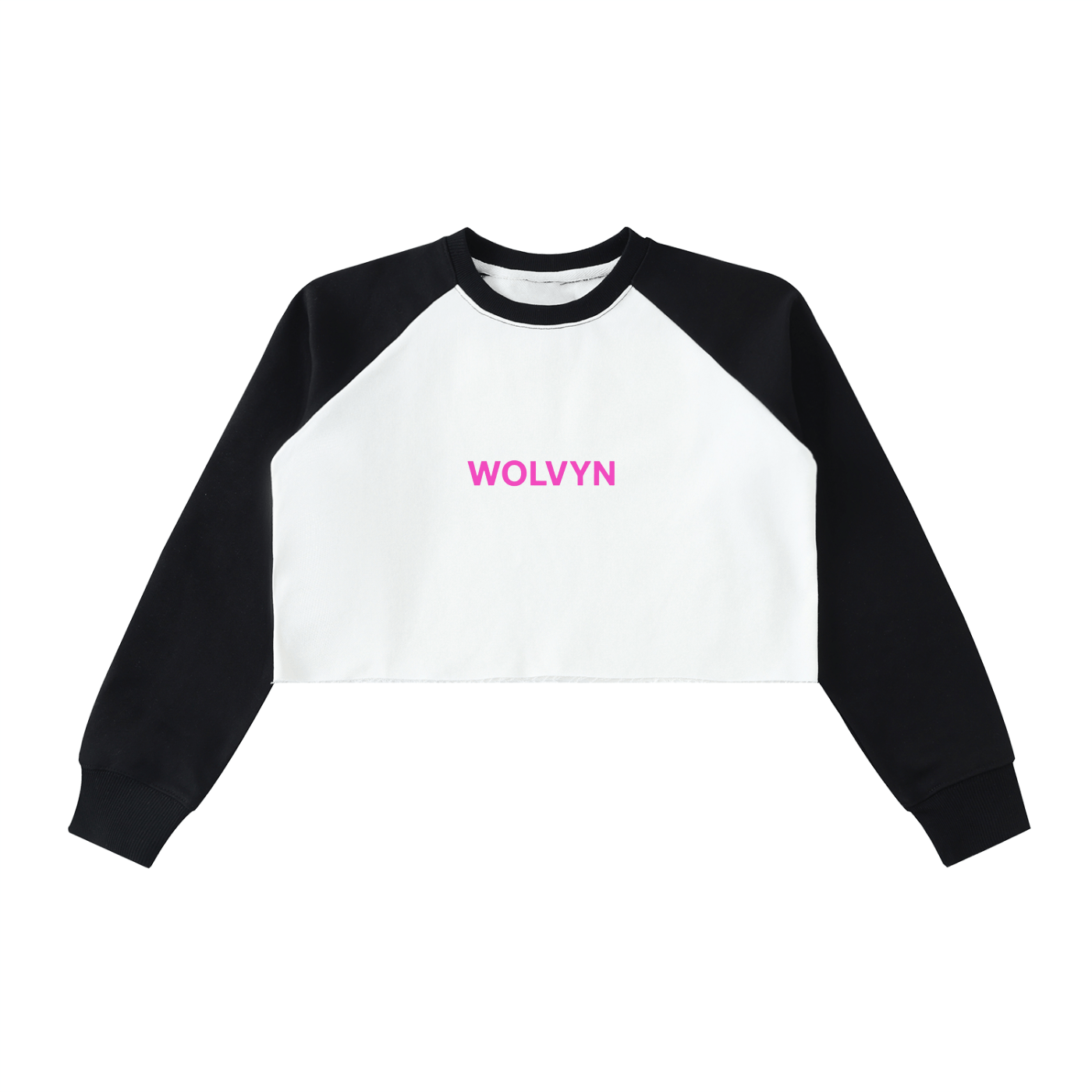 Raw - Hem Color - Block Raglan Crop Sweatshirt - Wolvyn Apparel