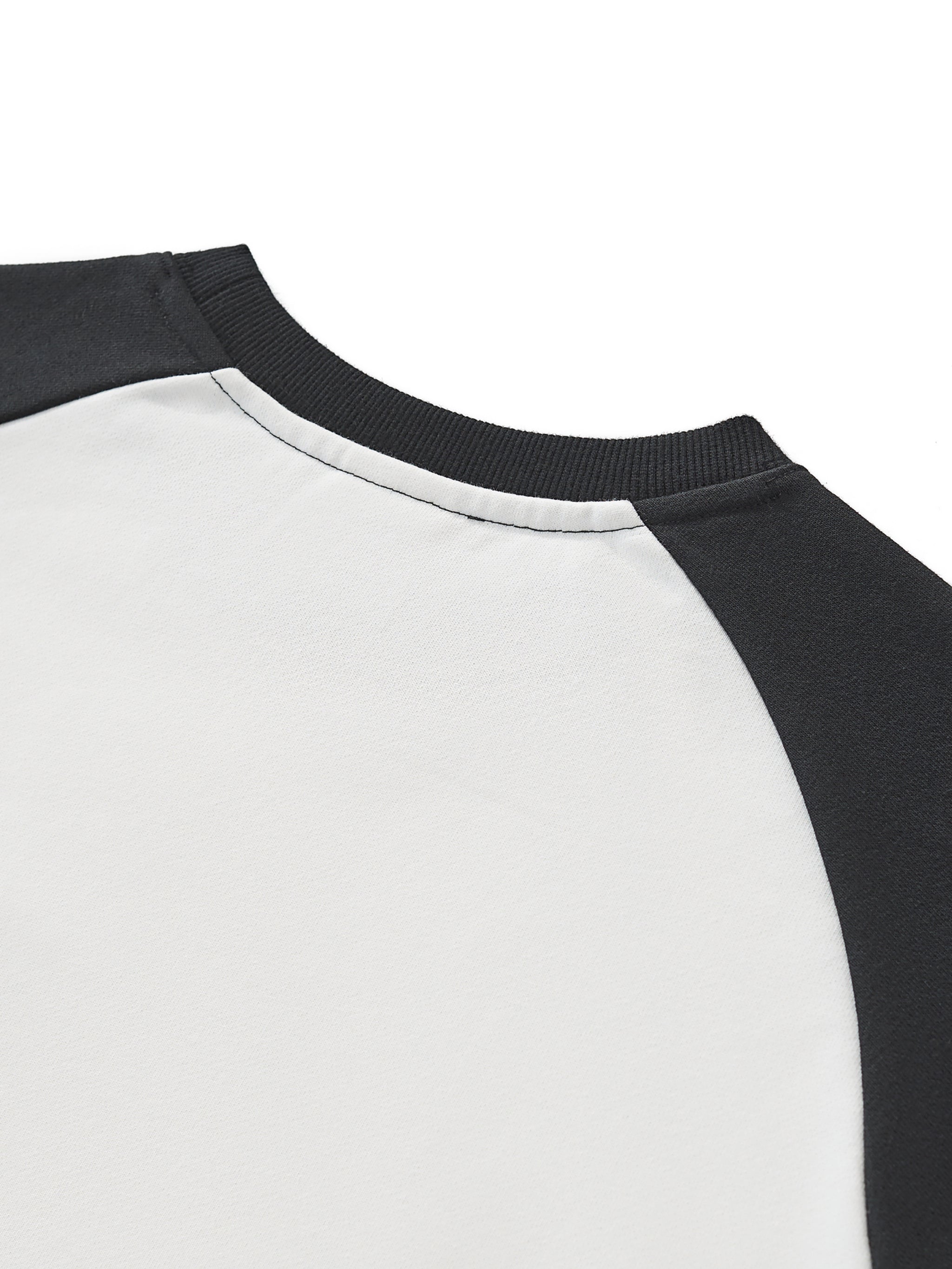 Raw - Hem Color - Block Raglan Crop Sweatshirt - Wolvyn Apparel