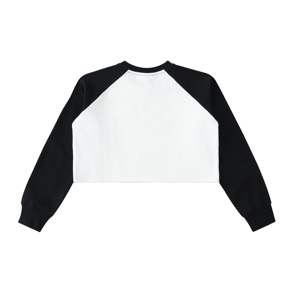 Raw - Hem Color - Block Raglan Crop Sweatshirt - Wolvyn Apparel