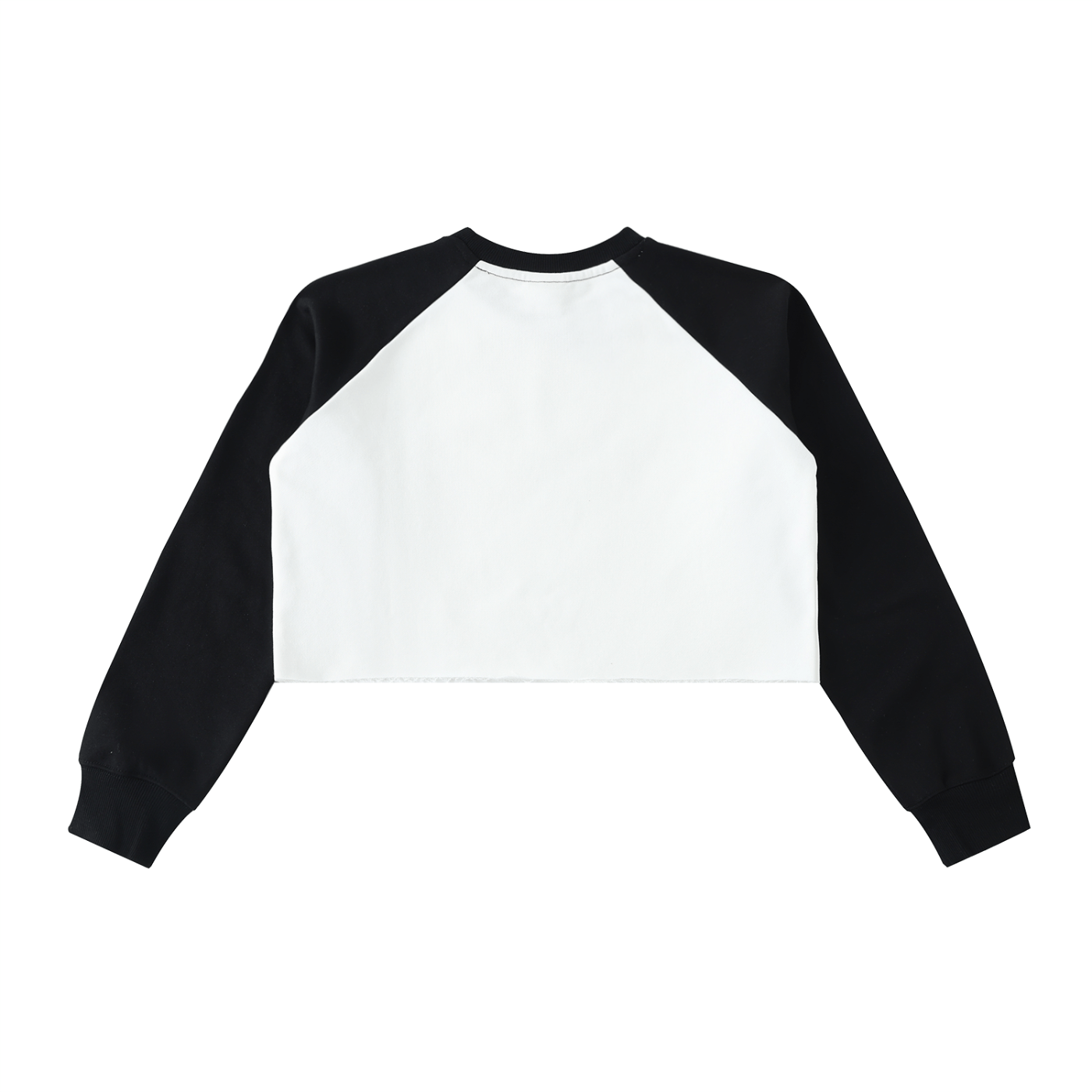 Raw - Hem Color - Block Raglan Crop Sweatshirt - Wolvyn Apparel