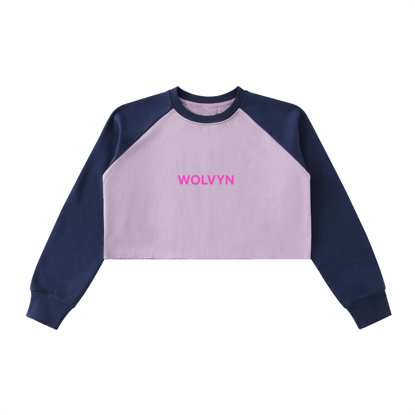 Raw - Hem Color - Block Raglan Crop Sweatshirt - Wolvyn Apparel