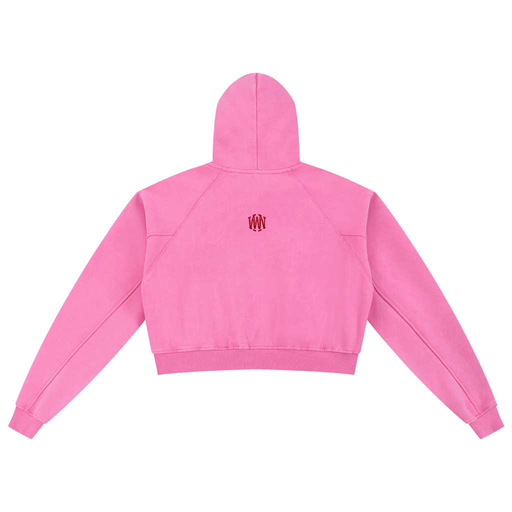 Snow Washed Cropped Hoodie - Wolvyn Apparel