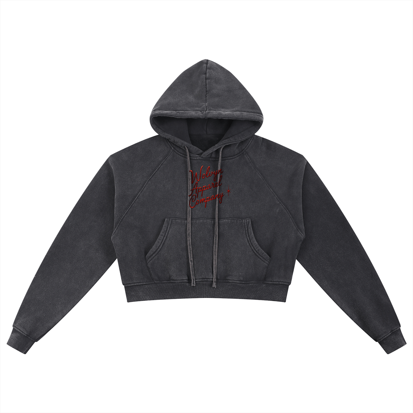 Snow Washed Cropped Hoodie - Wolvyn Apparel