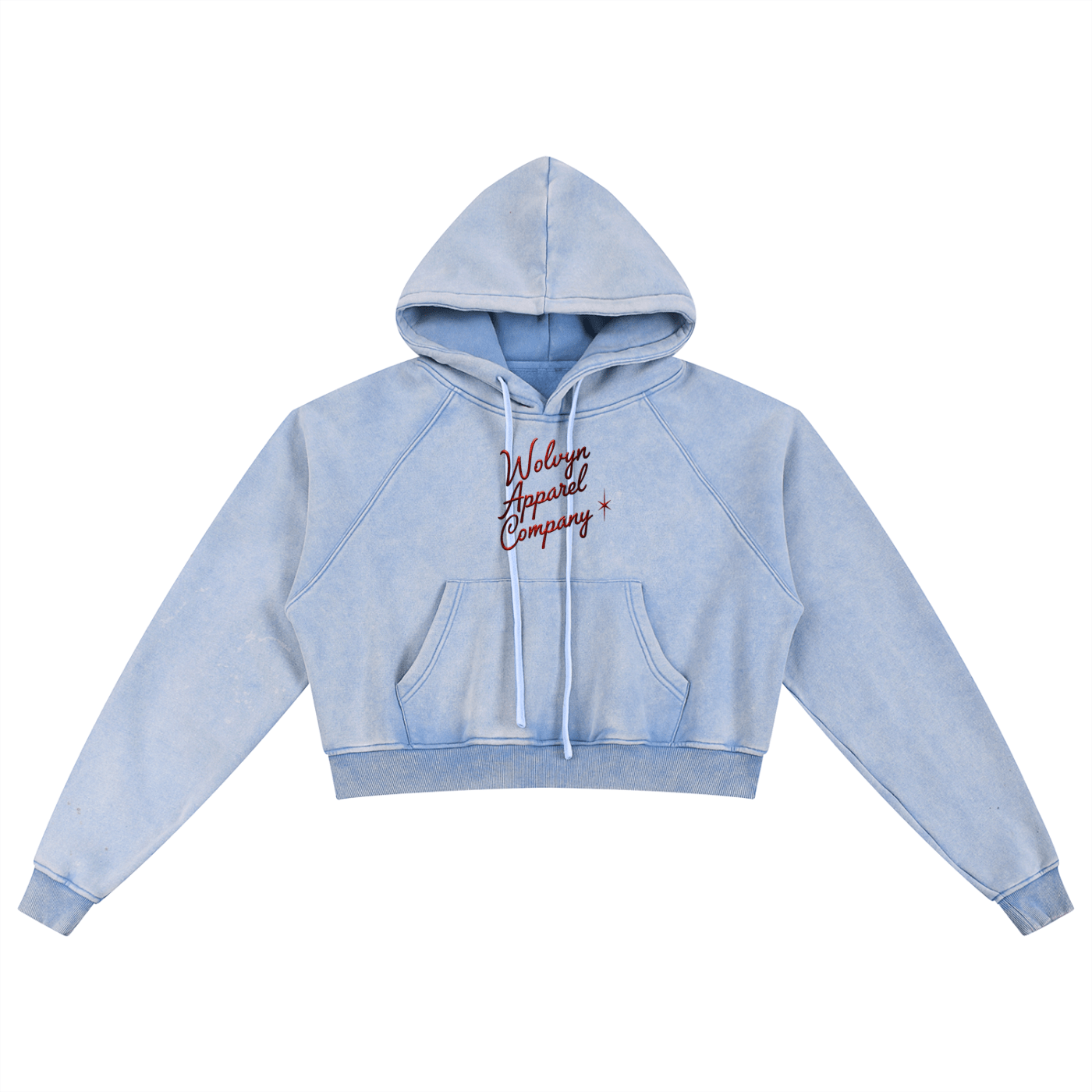 Snow Washed Cropped Hoodie - Wolvyn Apparel
