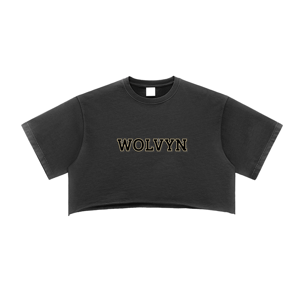 Snow Washed Raw Edge Crop Top - Wolvyn Apparel