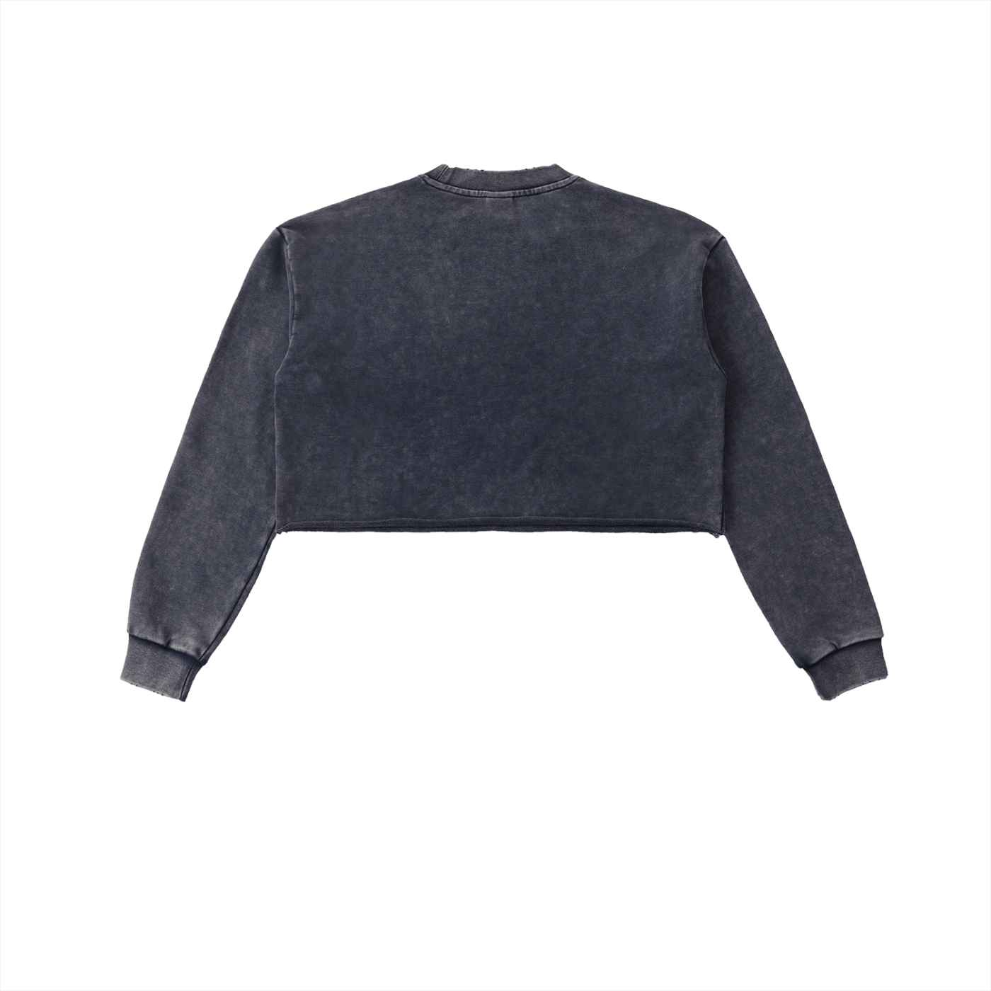 Snow Washed Raw Edge Cropped Sweatshirt - Wolvyn Apparel