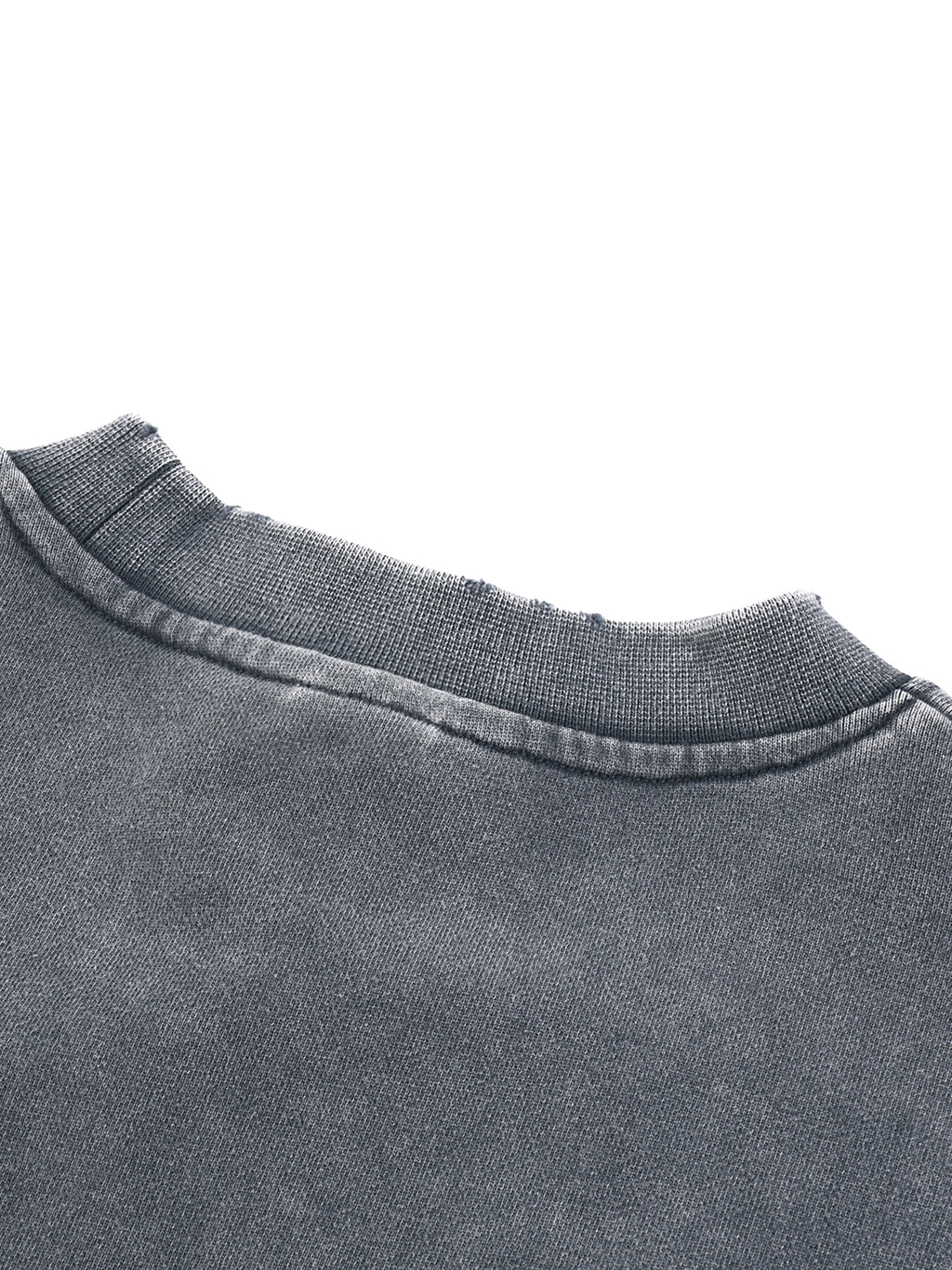 Snow Washed Raw Edge Cropped Sweatshirt - Wolvyn Apparel
