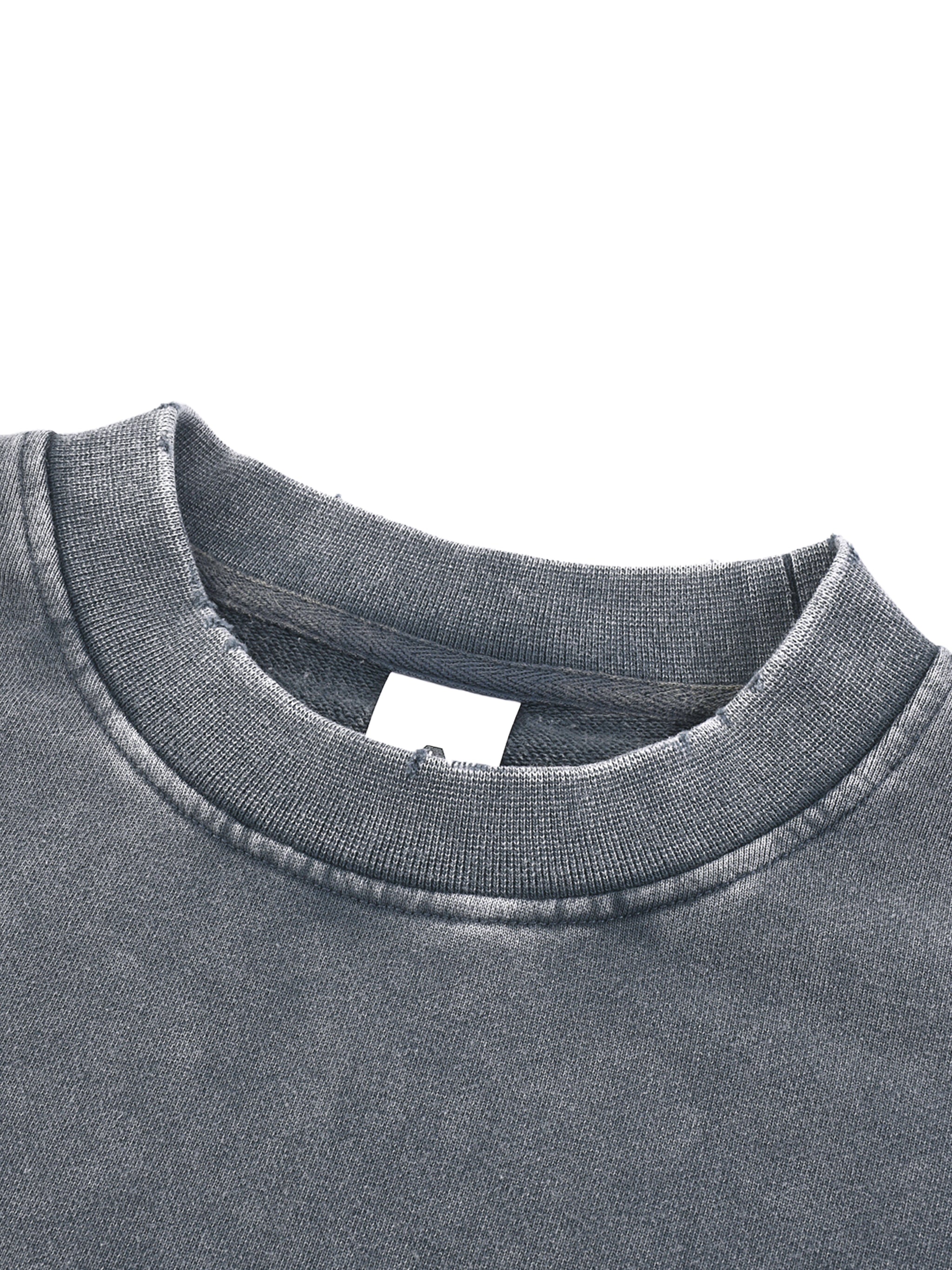 Snow Washed Raw Edge Cropped Sweatshirt - Wolvyn Apparel