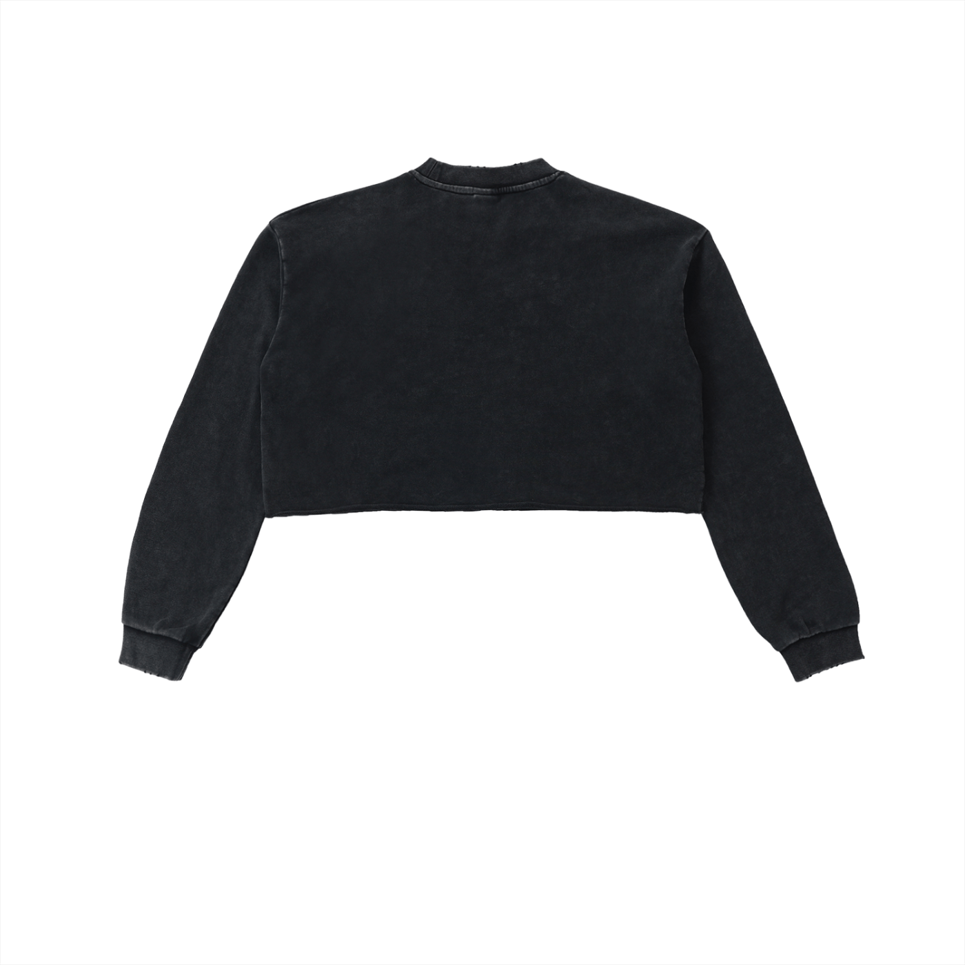 Snow Washed Raw Edge Cropped Sweatshirt - Wolvyn Apparel