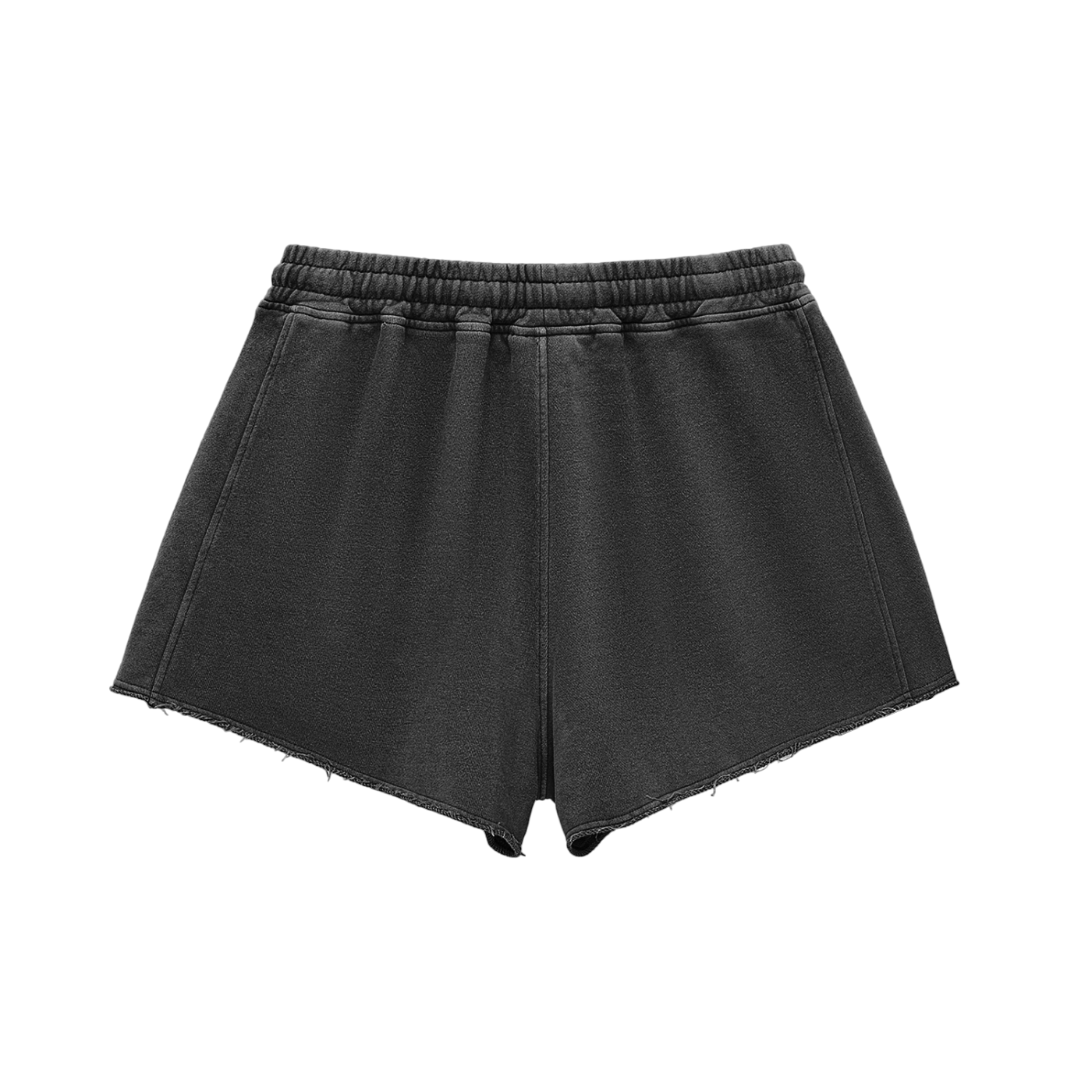 Snow Washed Raw Edge Drawstring Shorts - Wolvyn Apparel