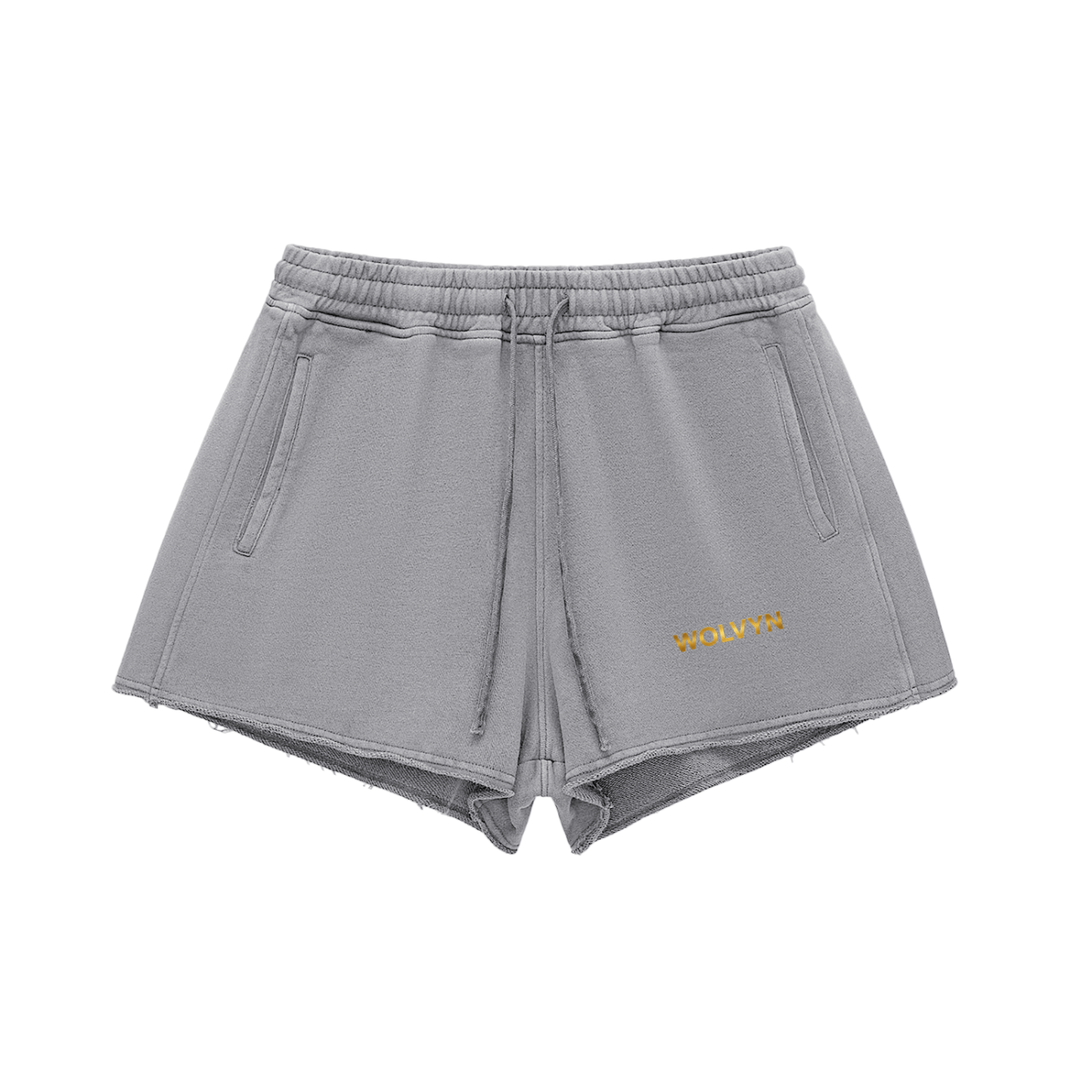 Snow Washed Raw Edge Drawstring Shorts - Wolvyn Apparel