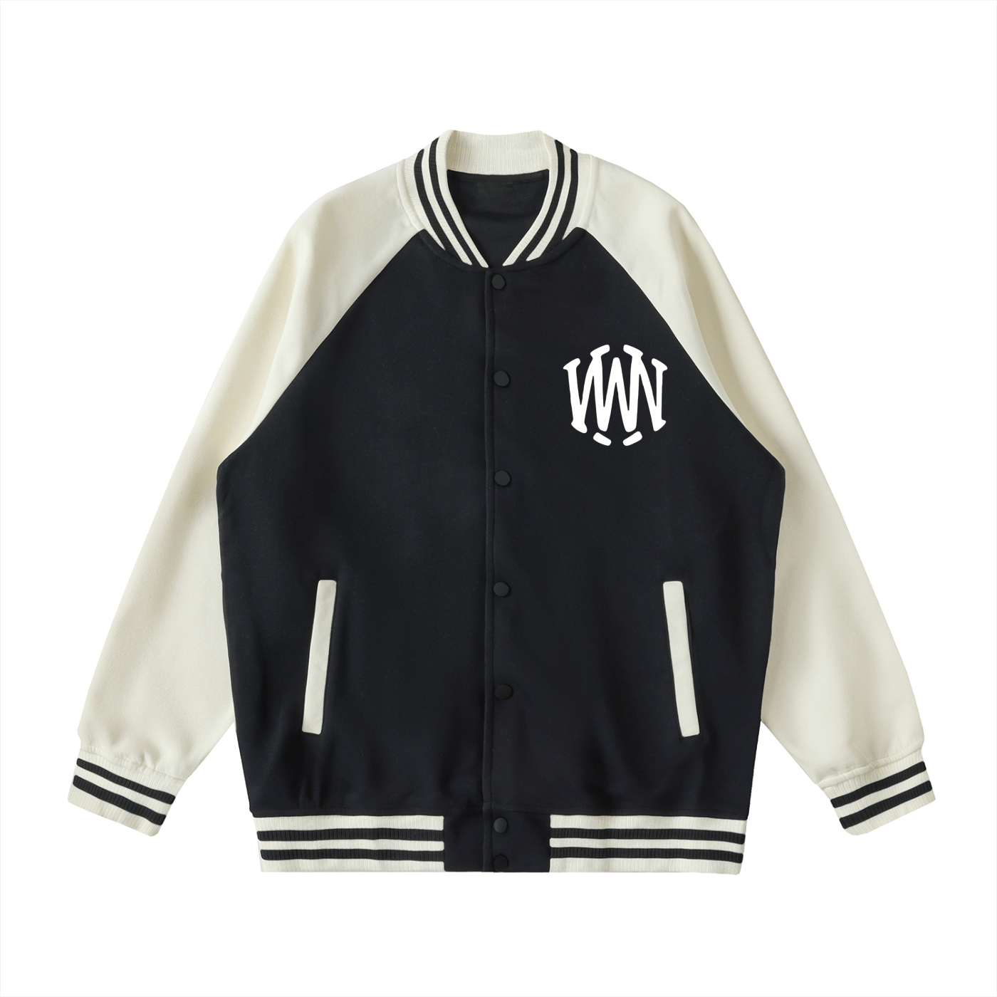 Two Tone Raglan Sleeve Varsity Jacket - Wolvyn Apparel