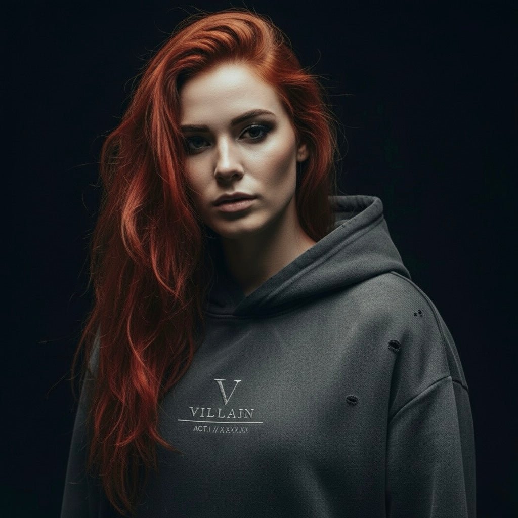 Villain by Wolvyn - Frayed Sunfade Boxy Fleece Hoodie - Wolvyn Apparel