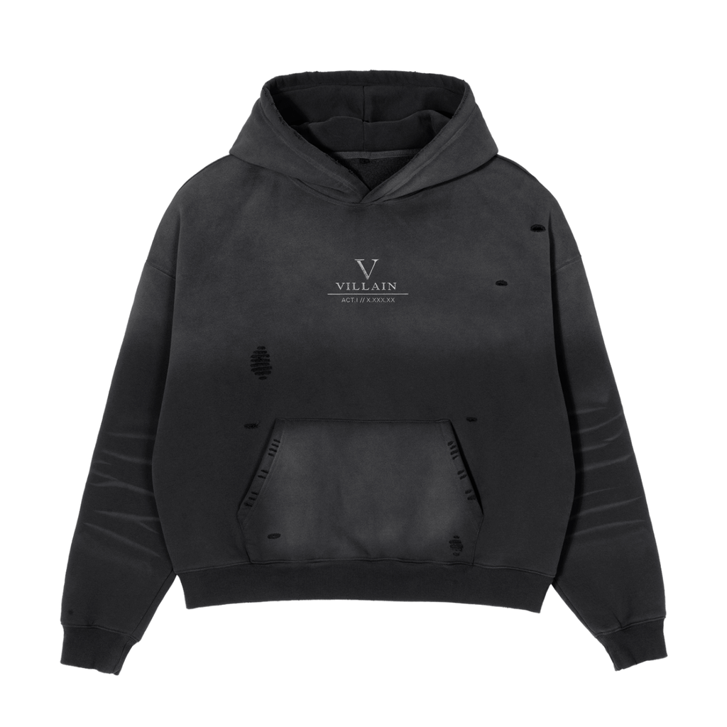 Villain by Wolvyn - Frayed Sunfade Boxy Fleece Hoodie - Wolvyn Apparel